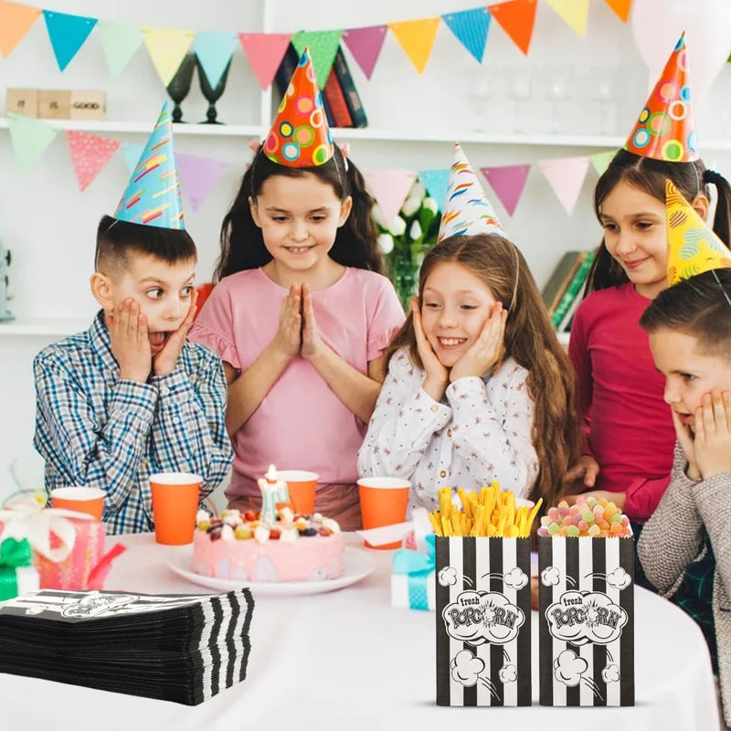 200 Stück Popcorn Tüten Klein, Popcorntüten Rote Streifen, Popcorn Papiertüten, Popcorn Behälter für