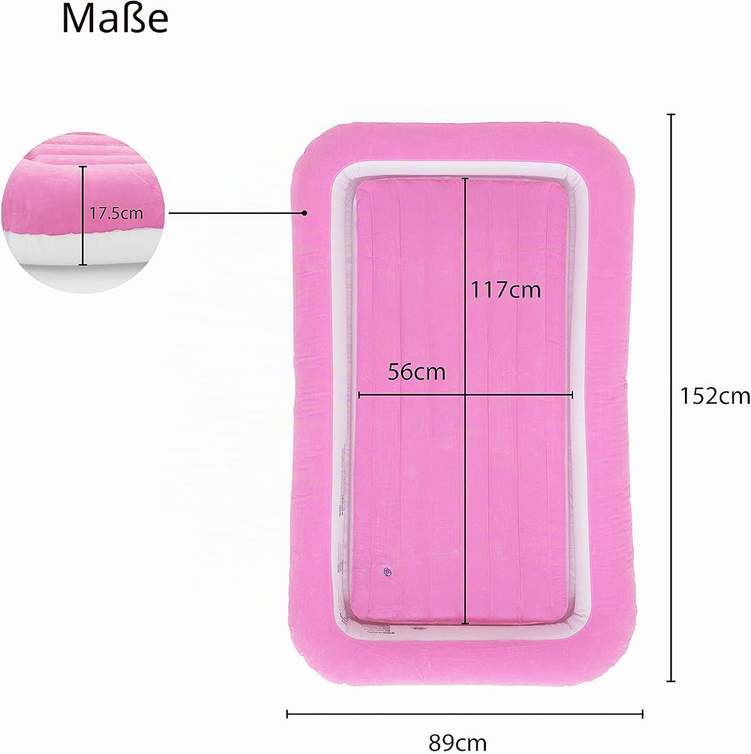 Avenli 85490 Luftmatratze für Kinder, Einzelbett, beflockt, Rosa, 152 cm x 89 cm x 17,5 cm