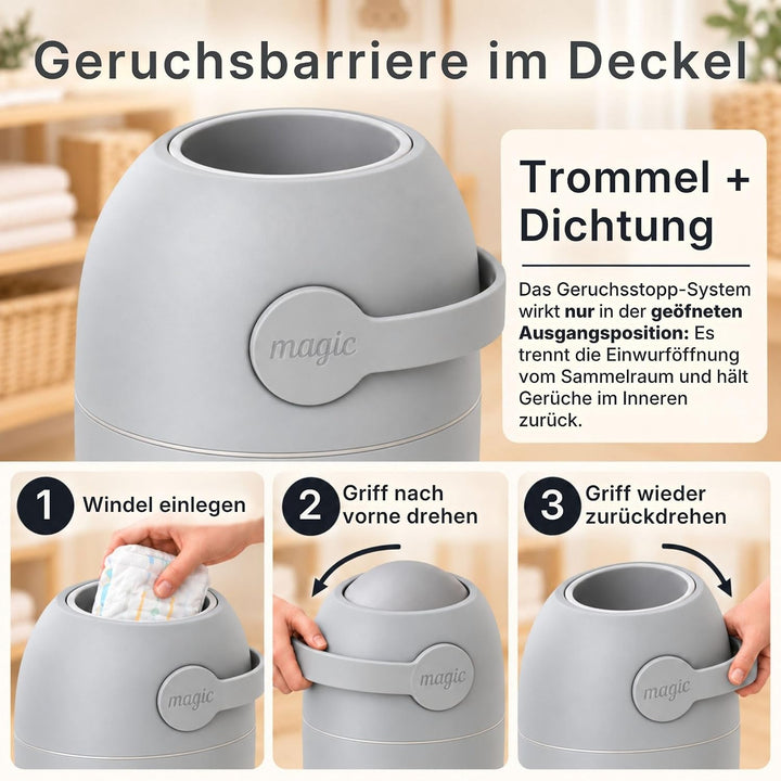 Set Magic Windeleimer Majestic &amp; Windel Blaubär Concrete, Concrete