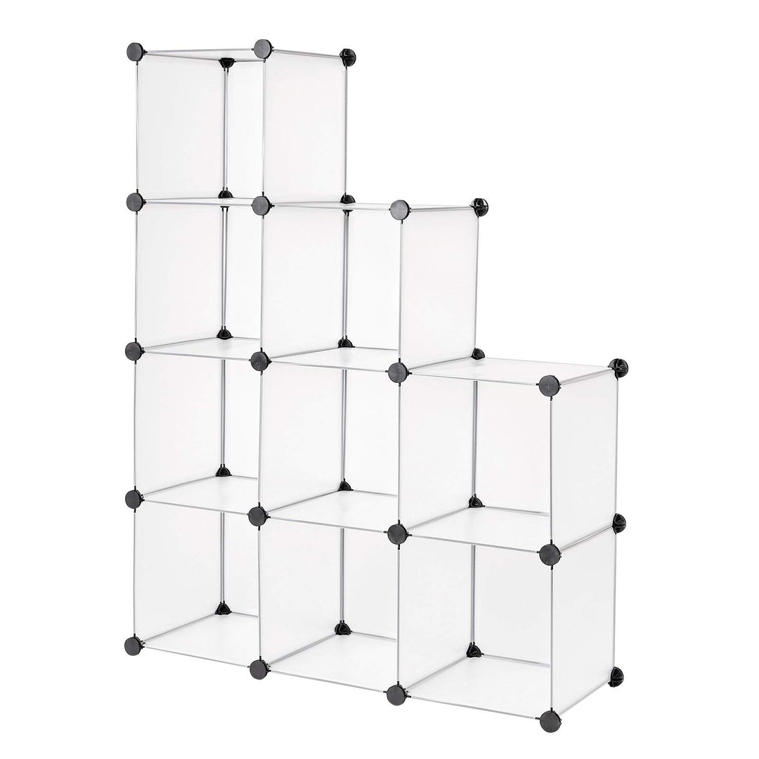 dibea Steckregal aus Kunststoff Schuhregal Aufbewahrungsregal modulares System, mit 9 Fächern á 30x3
