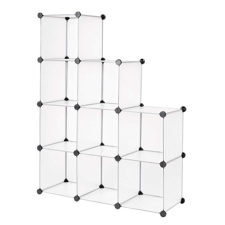 dibea Steckregal aus Kunststoff Schuhregal Aufbewahrungsregal modulares System, mit 9 Fächern á 30x3