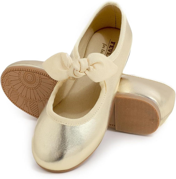 Feversole Girls Cute Dress, Mädchen süsses Kleid Mary Jane Schuhe weiche Party Urlaub Ballerinas 29