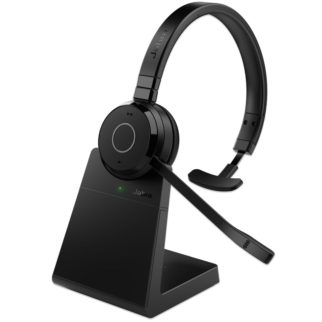 Jabra Evolve 65 TE Link MS Mono Stand Wireless Kopfhörer Schwarz Mono Dritte Ausgabe (2025) USB-A Ad
