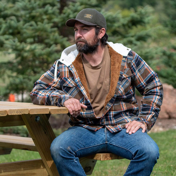 Legendary Whitetails Herren Camp Night Berber Lined Hooded Flannel Shirt Jacket Jacke S Porter Plaid