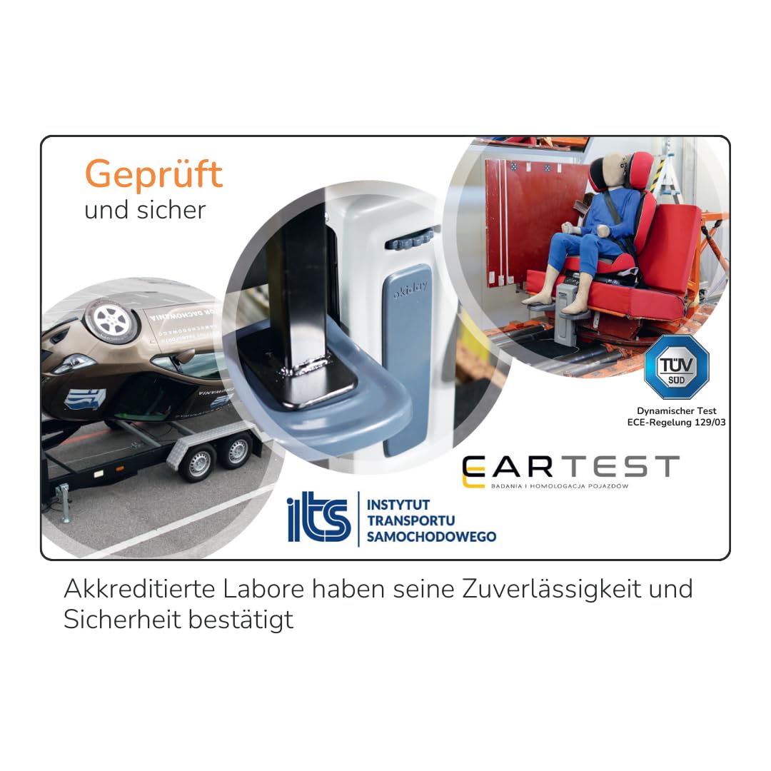 OKIDAY Fussstütze für Autositze - schwarz, für Autositze 15-36 kg, (auch solche mit Standbein), stab