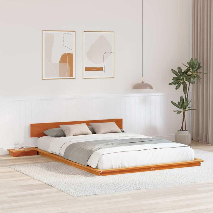 vidaXL Bettgestell mit Kopfteil mit Speicher Braun 140 x 200 cm Holz, Modernes Schlafzimmer-Setup, r