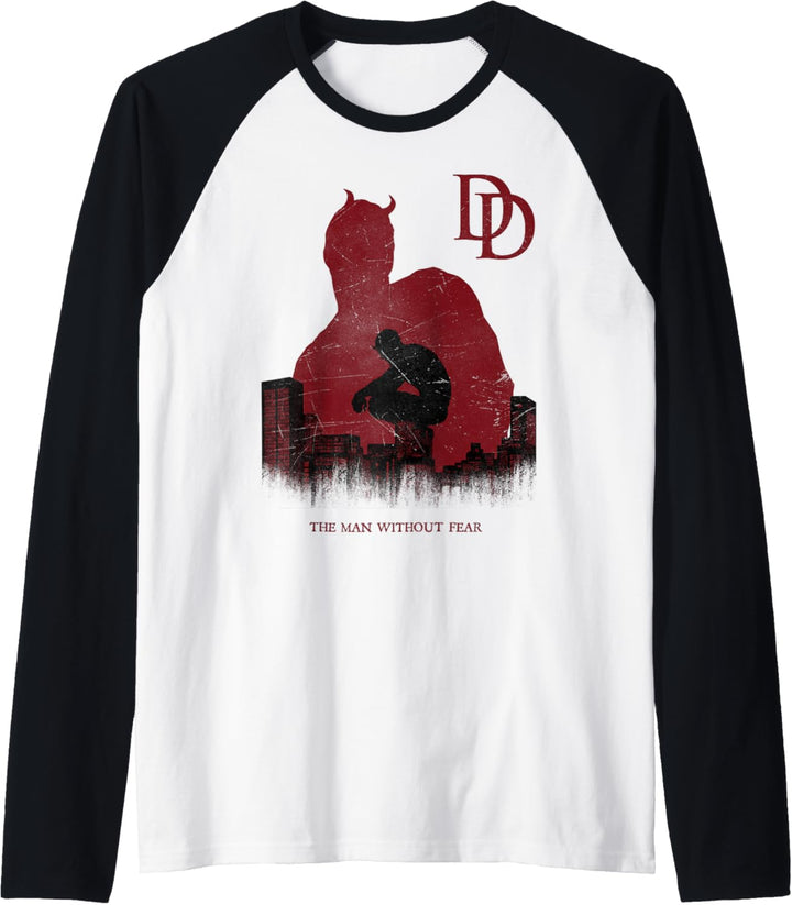 Marvel Daredevil The Man Without Fear Crouch On Skyline Raglan