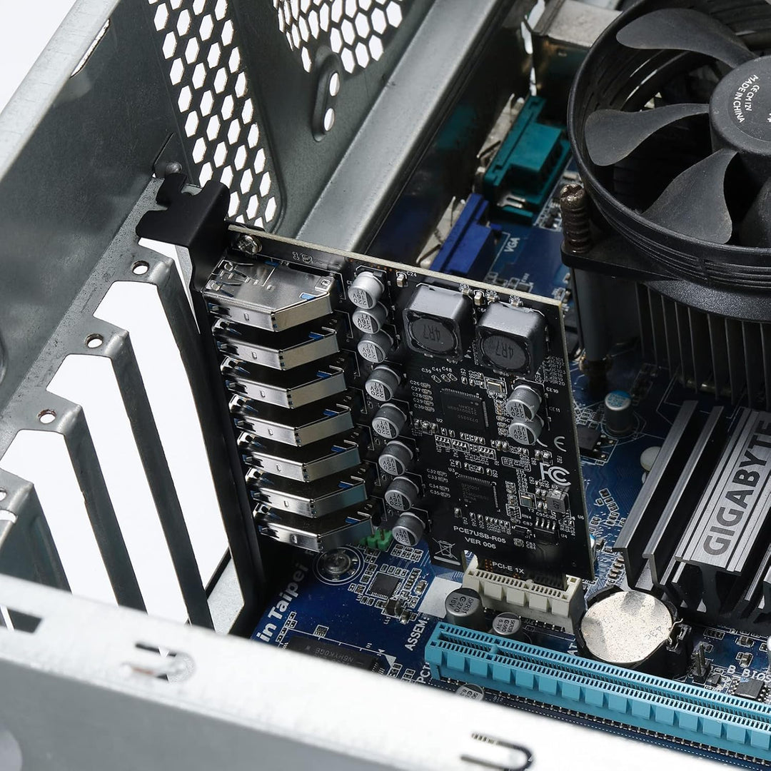 MZHOU 7 Port USB 3.0 PCI Express Erweiterungskarte, PCIe Karte Anschluss USB 3.2 (USB 3.1) Gen1 Kart