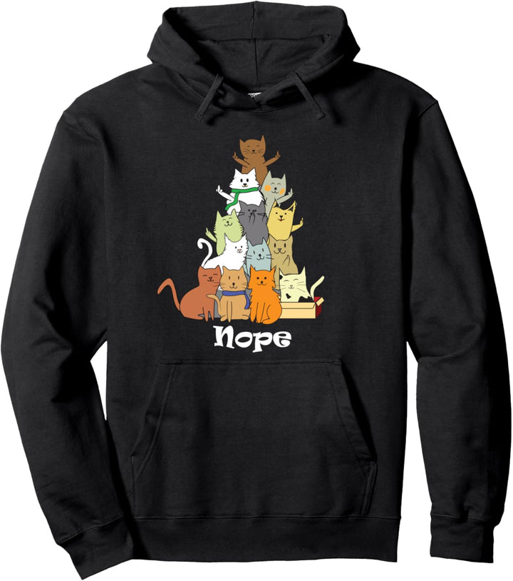 Funny pile of nope cat Pullover Hoodie