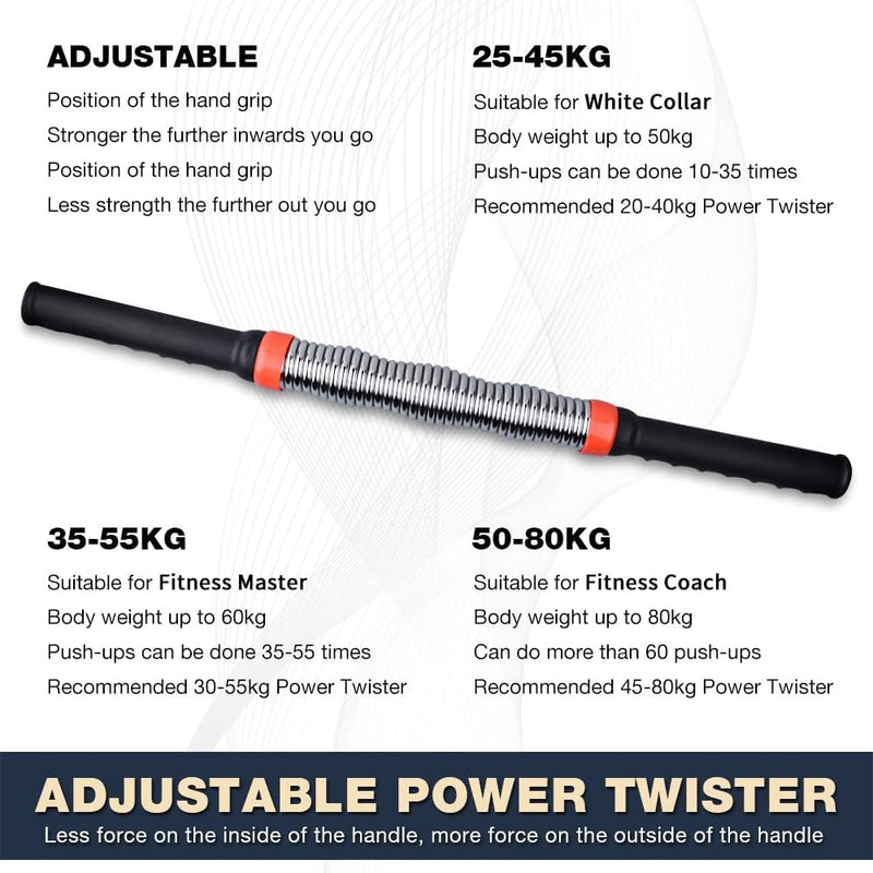 Power Twister Flexion Hantel, für Arme und Unterarme, Bizeps und Brustmuskulatur – Extender, Spannfe