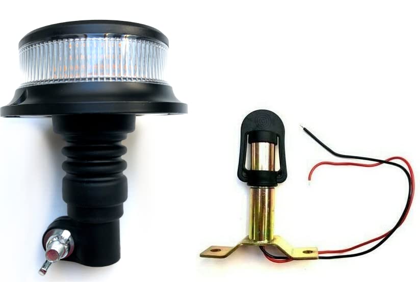 MelTruck® Orange Warnleuchte Rundumleuchte 18 LED 3x Blitzmuster m. Aufsteckrohr T