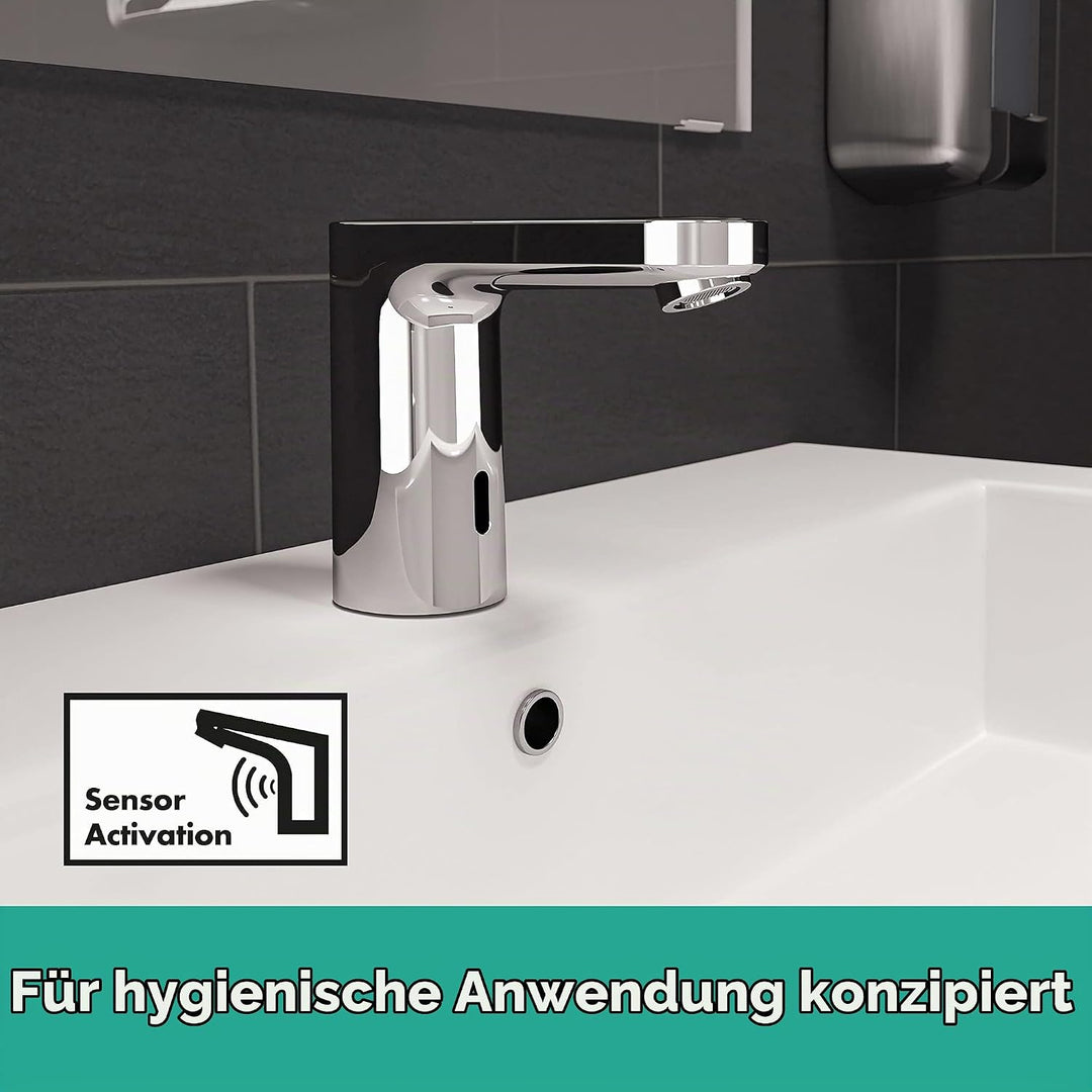 hansgrohe Elektronik-Waschtischmischer Vernis Blend, Wasserhahn Bad mit Infrarot Sensor, Badarmatur