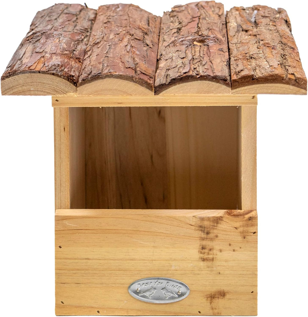 mgc24 Vogelhaus für Rotkehlchen - Wildvogel Nistkasten zum Aufhängen für Garten und Balkon, aus Holz
