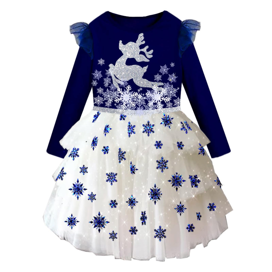 DXTON Mädchen Einhorn Kleider Prinzessin Kleid Party Geburtstag Ferien Baby Kleid Gr. 90-130 Blaulh8
