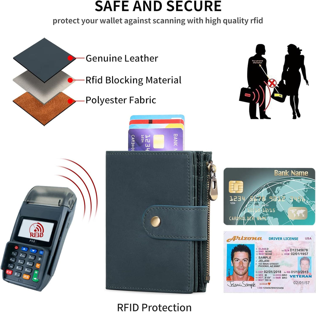 SENDEFN Herren Geldbörse aus echtem Leder - RFID Schutz - 15 Kartenfächer - Portemonnaie für Männer