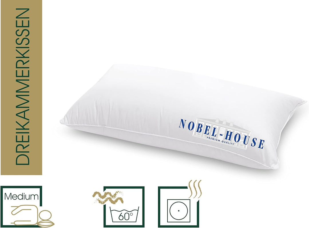 Hanskruchen Nobel House Luxus Kopfkissen, 70% Federchen / 30% Daunen, 40 x 80 cm