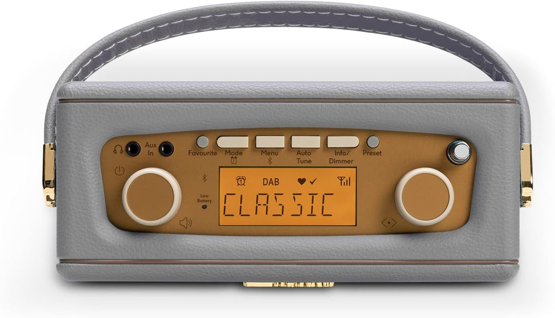 Roberts Revival UNO BT Dab+/FM/Bluetooth, tragbares Radio, Wecker, Grau, grau