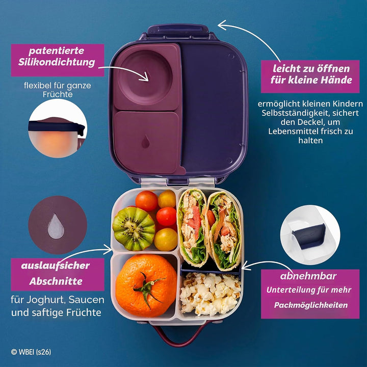 b.box Harry Potter Mini Brotdose | Bento-Box mit 3 Fächern (2 auslaufsicher) | Ideal für Kleinkinder