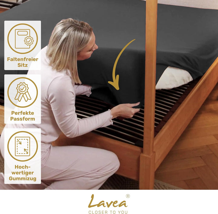 2er Set Spannbettlaken - Serie Maya Doppelpack Spannbetttuch für Matratzen bis 20cm - 90x200cm | 100