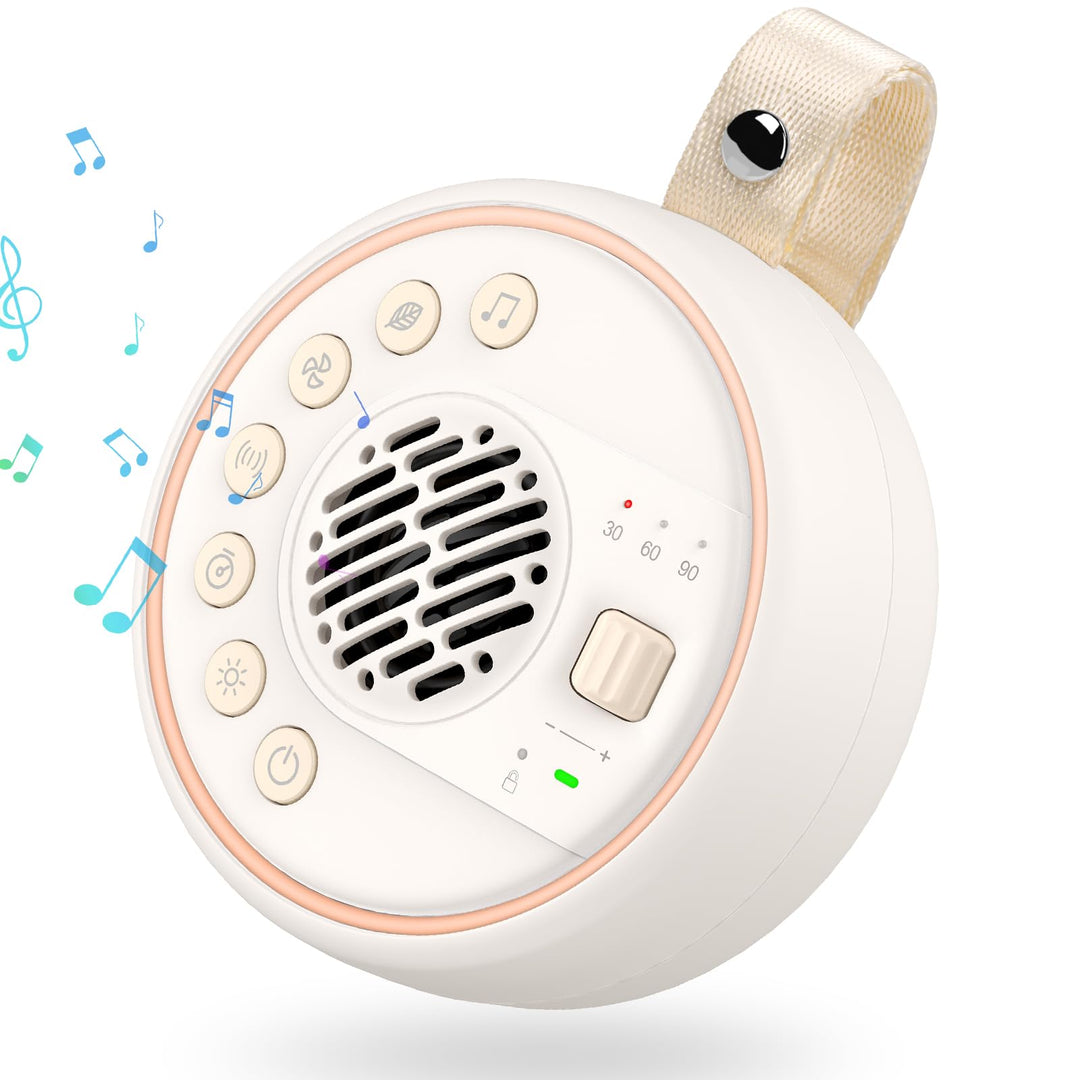 White Noise Machine Baby,Tragbare Einschlafhilfe Babys mit 20 weissem Rauschen,Nachtlicht mit Timer