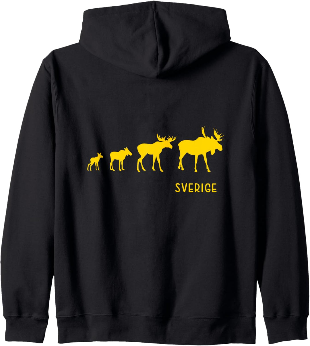 Elch Schweden Moos Evolution Elch Familie Kapuzenjacke