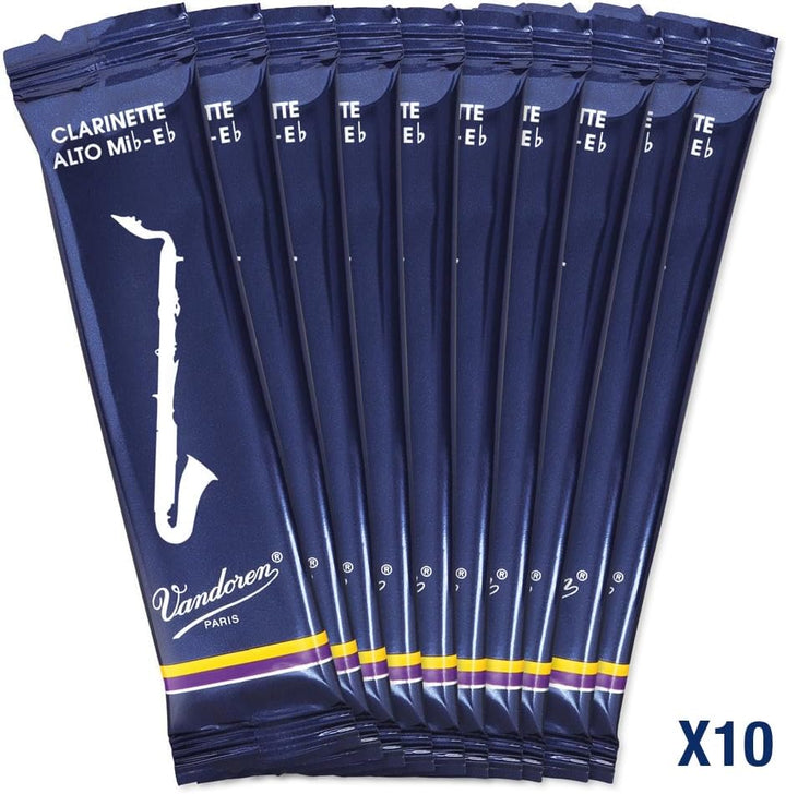 Vandoren CR1425 Traditional Alt-Klarinetten Blätter, 10 Einheiten Festigkeit 2,5, Festigkeit 2,5