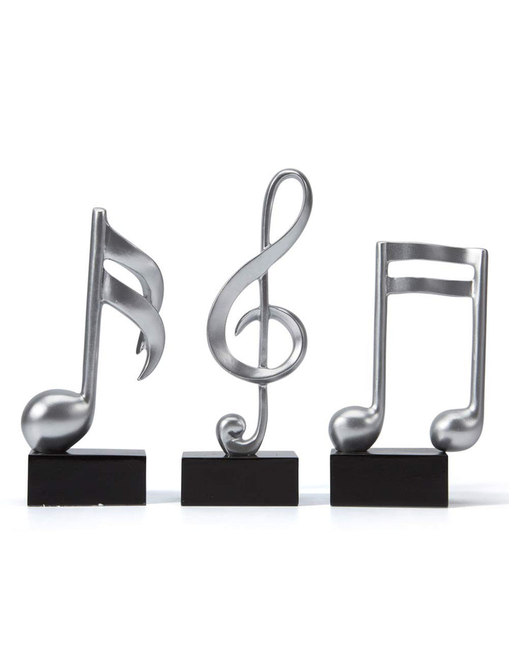 Amoy-Art 3pcs Deko Skulpturen Musik Note Figuren Klavier Statue Modern Arts Wohnzimmer Kunst Polyres