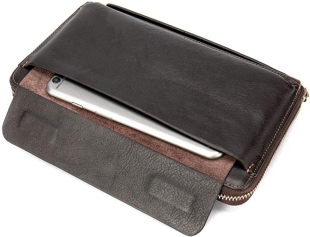 Leder Handgelenktasche Herren Geschäft Handtasche Herrentasche Gross Geldbörse Echtleder Karten Clut