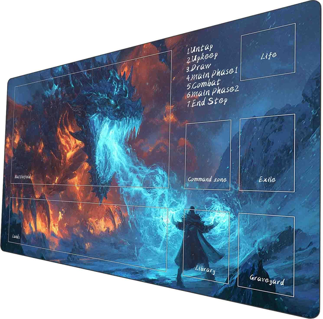 TCG MTG Spielmatte 24 × 14 - Premium-Spielmatte mit genähtem Rand mit glatter Stoffoberfläche und ru