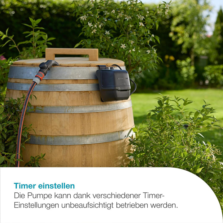 Gardena Akku-Regenfasspumpe 2600 Comfort 18V P4A Ready-To-Use Set Pumpen: Bewässerungsplaner, Stufen