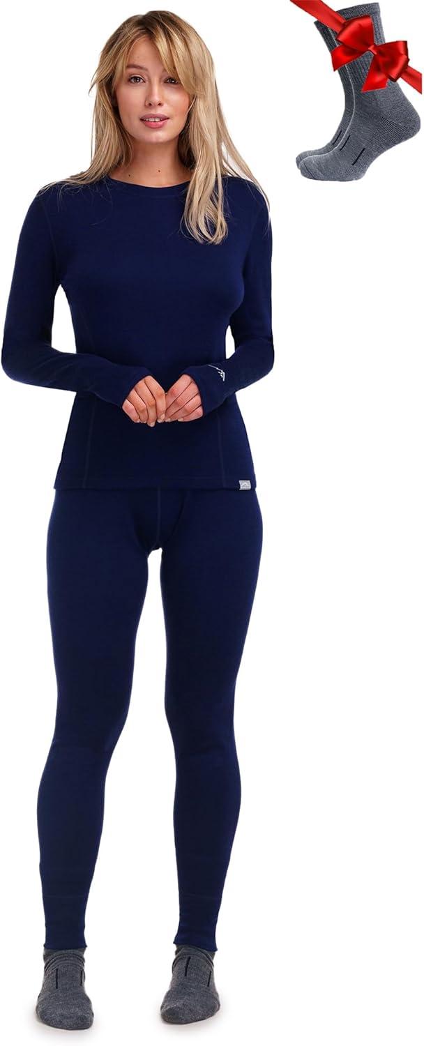 Merino.tech 100% Merino Unterwäsche Damen Set - Leicht, Mittelgewicht, Funktionsunterwäsche Merinowo