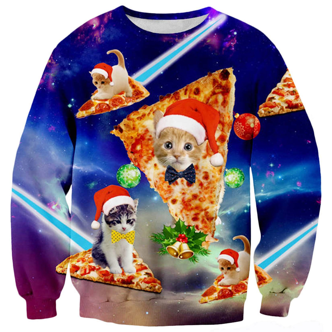 ALISISTER Hässliche Weihnachtpullover 3D Gedruckt Weihnachten Jumper Sweatshirt Langarm Ugly Christm