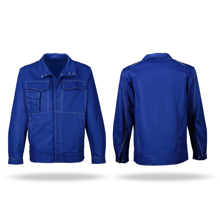 KÜBLER Workwear KÜBLER ORGANIQ Arbeitsjacke blau, Grösse 26, Herren-Arbeitsjacke aus Baumwolle, bequ