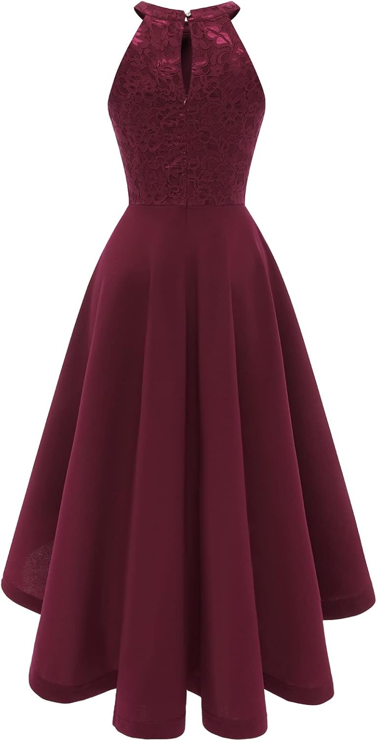 Bbonlinedress Abendkleider elegant für Hochzeit gast festliches Kleid Damen Neckholder Konfirmations