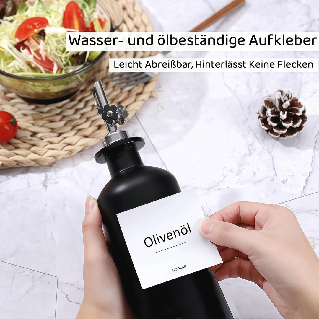 Essig und Ölflaschen Set, 500ml x 2 Ölflasche, Olivenöl Flasche Set, Ölspender, Automatisches Öffnen