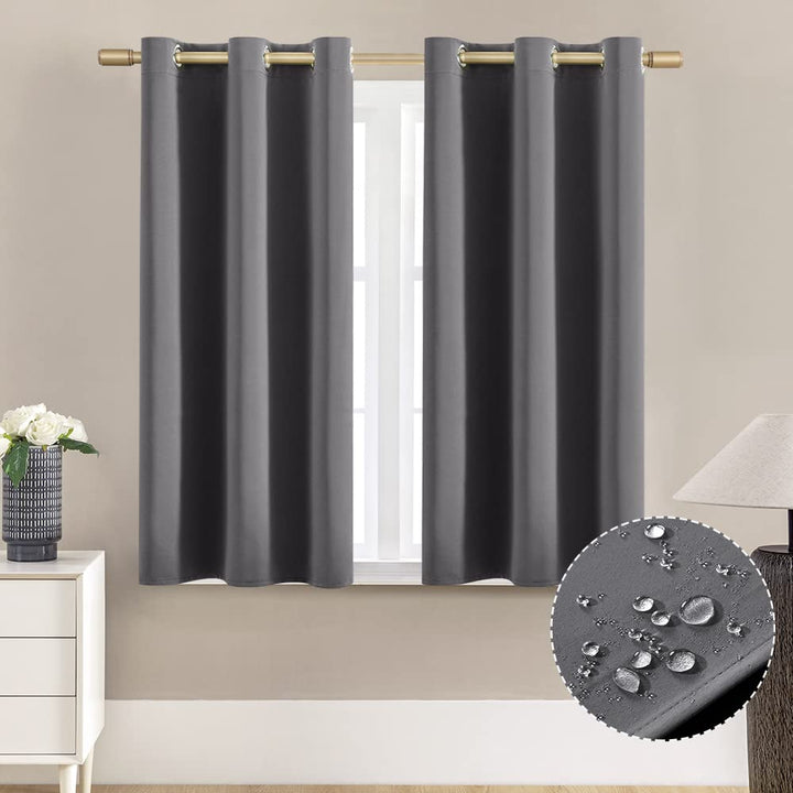 XTMYI Badezimmer-Vorhänge, Fenster, wasserdicht, 122 cm lang, Verdunkelung, Kurze Vorhänge für Fenst