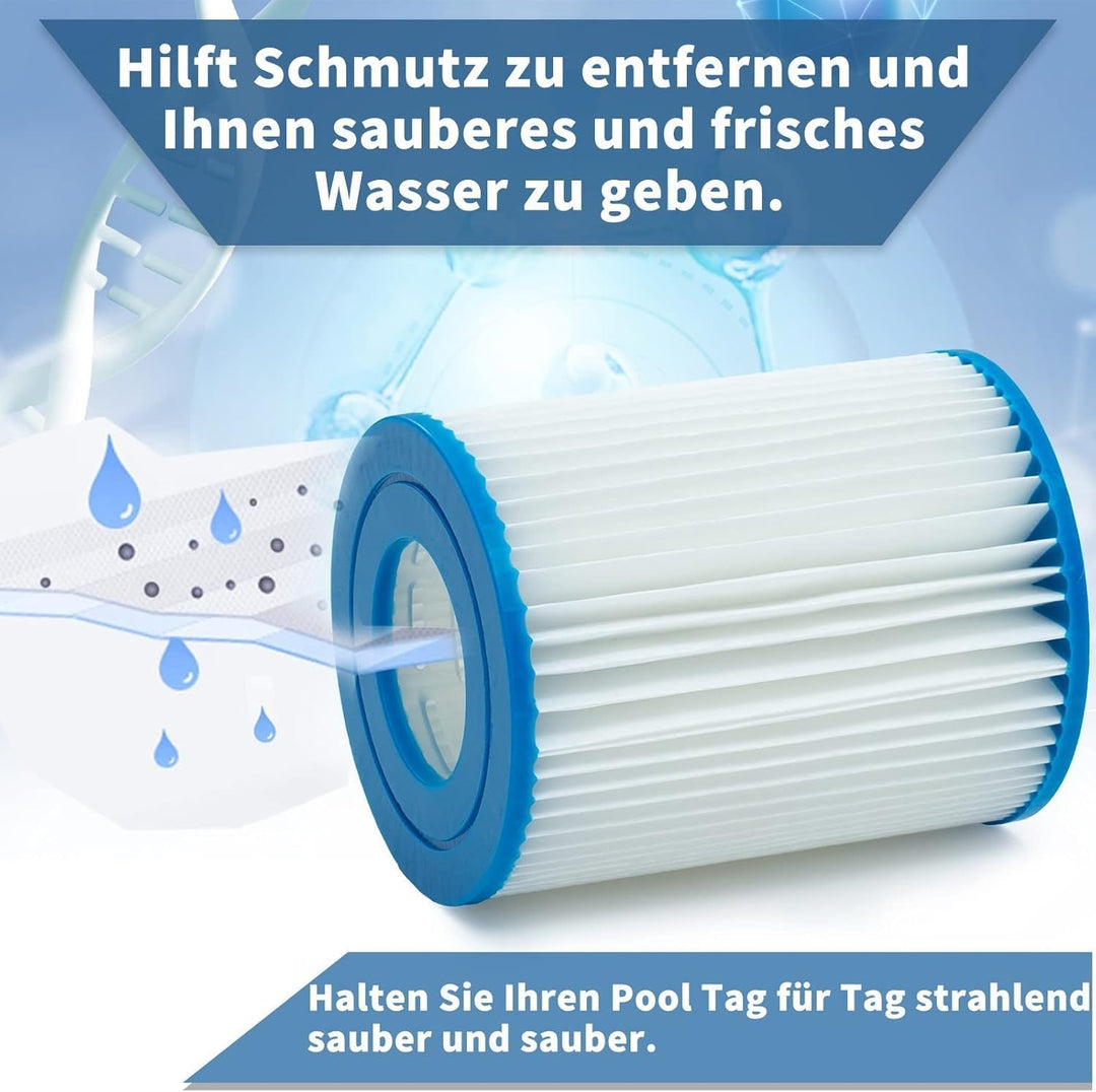 Filterkartusche Typ II, für Bestway 58094 - Filterkartusche für Poolfilter, Ersatzfilter für Bestway