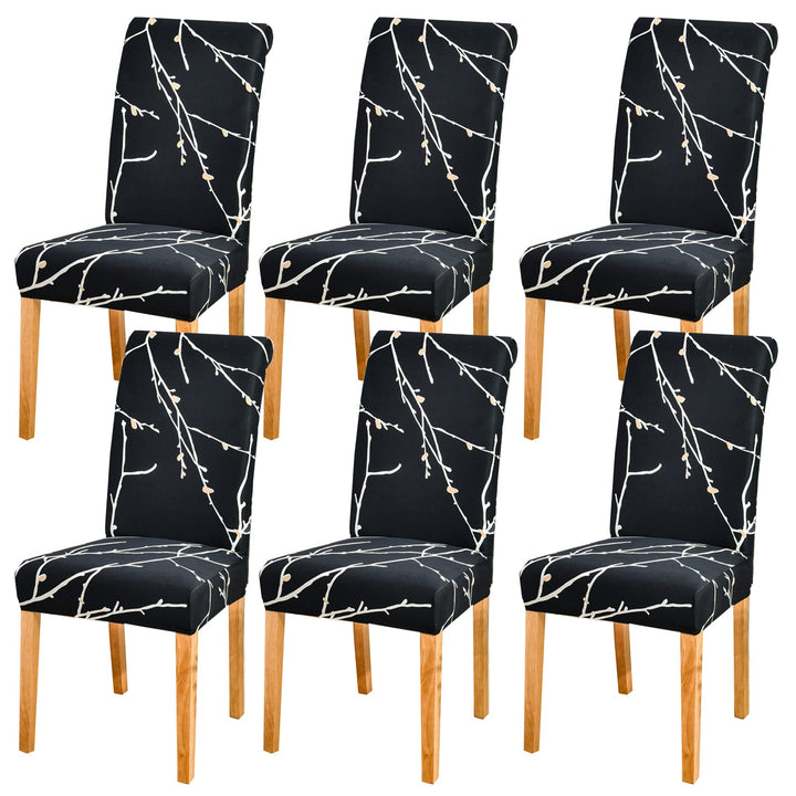 HZDHCLH Stuhlhussen 6er Set Stuhlbezüge Stretch abnehmbar, waschbar, Esszimmerstuhl-Schutzsitz für H