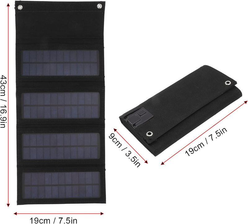 AUNMAS 40W 4-Fach Solarpanel Ladetasche mit USB Falttasche Faltbares Monokristallines Solarpanel Lad