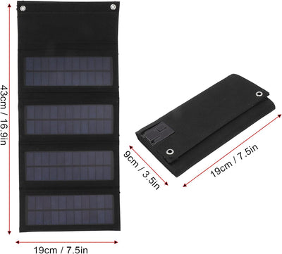 Tragbares Solar Telefon Ladegerät, 40W USB faltbares Solar Ladegerät mit 4 Solar Panels, schnelles A