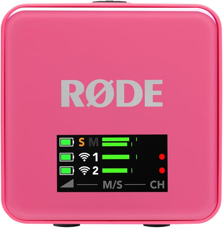 Rode Wireless GO Gen 3 Drahtloses 2-Kanal Mikrofon-Funksystem Pink mit Interview GO Handadapter Pink