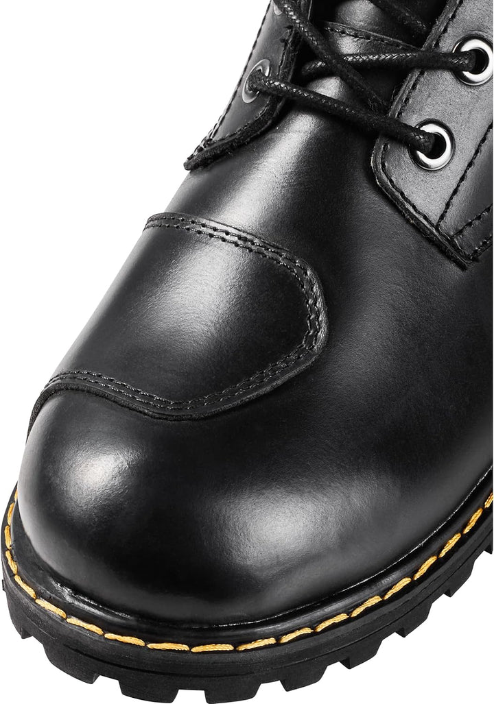 Spirit Motors Charly Redwood WP Motorradschnürstiefel – Wasserdicht – Rindsleder 43 EU Schwarz, 43 E