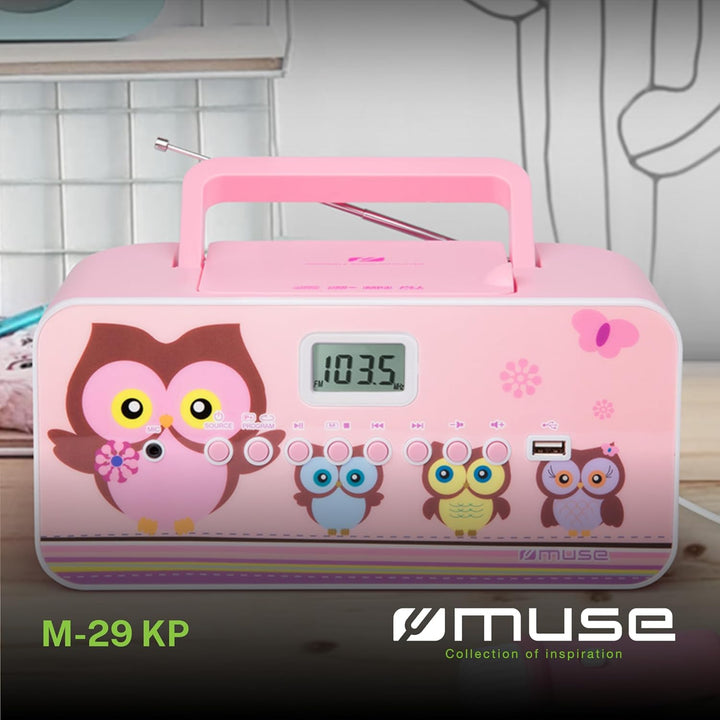 CD-Radio für Kinder mit Mikrofon und Sing-A-Long Karaoke Funktion (CD / MP3, USB, AUX-In, LCD-Displa