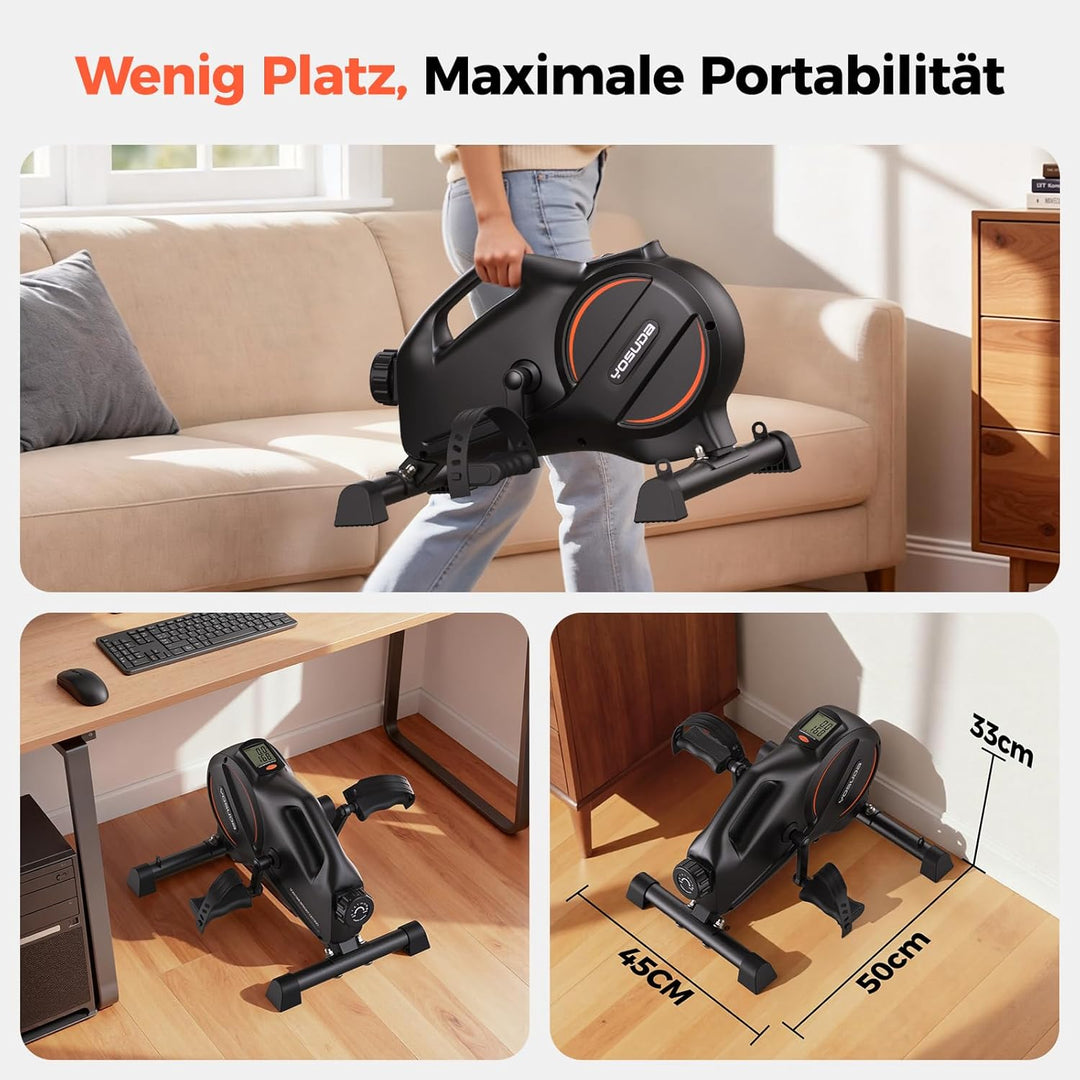YOSUDA Pedaltrainer, Beintrainer für Zuhause mit 2 Widerstandsbändern und Rutschfester Matte, Mini H
