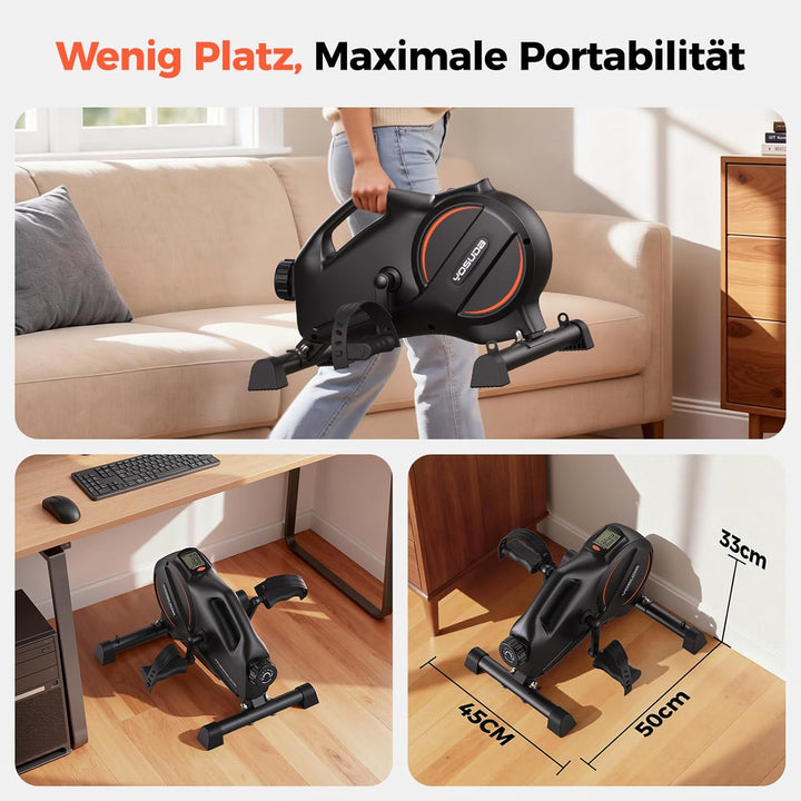 YOSUDA Pedaltrainer, Beintrainer für Zuhause mit 2 Widerstandsbändern und Rutschfester Matte, Mini H