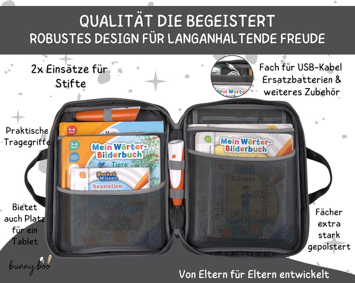 bunnyboo Tasche für TipToi - Platz für bis zu 8 Bücher - TipToi Starterset mit Einsatz für Tiptoi St