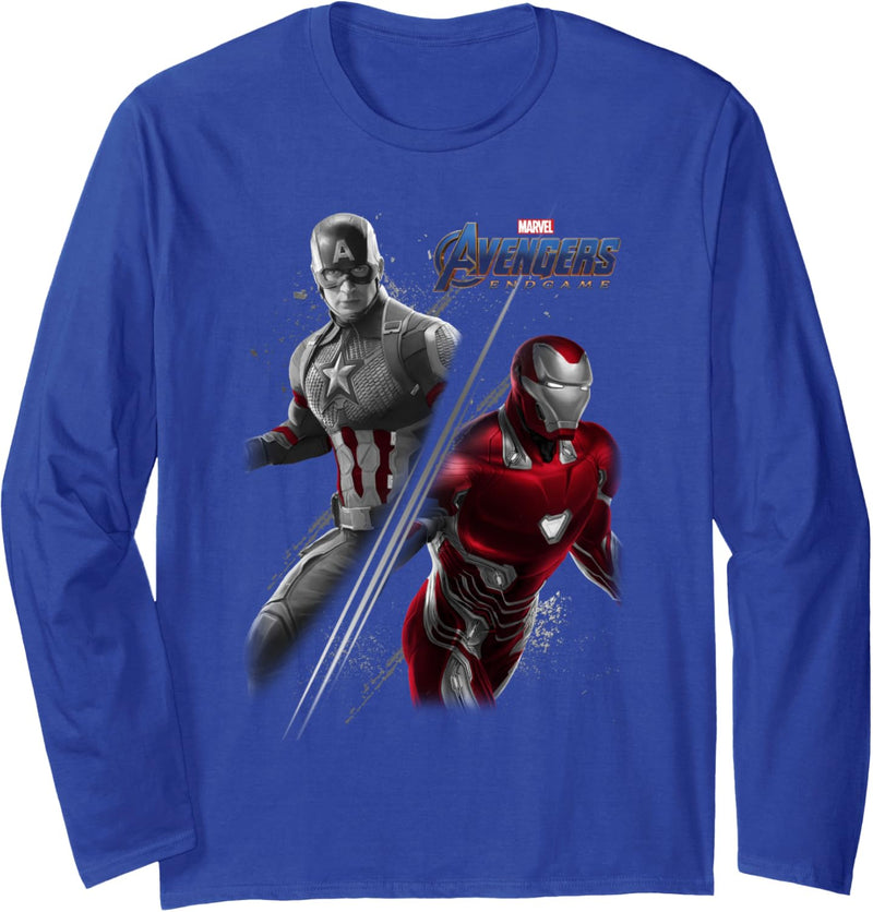 Marvel Avengers Endgame Captain America Iron Man Poster Langarmshirt