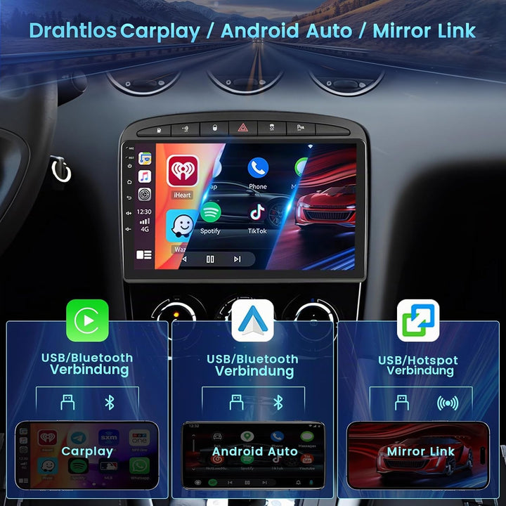 2+64G 9" Android Autoradio für Peugeot 308 408 2007-2015 2+64GB, 2+64GB
