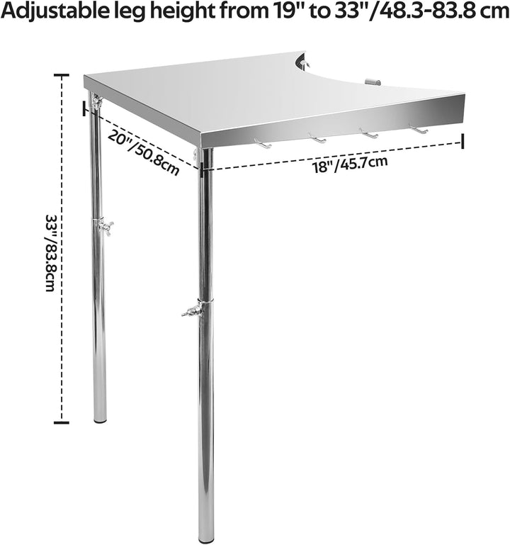 Onlyfire Grillplatte aus Holzkohle, abnehmbar, Beistelltisch aus Edelstahl, geeignet für alle Weber-