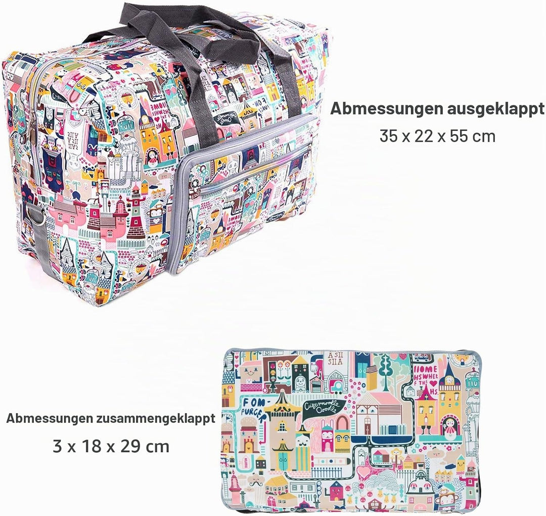 Arxus Grosse Faltbare Reisetasche Tragen Sie die Reisetasche am Wochenende über dem Gepäck mit Schul